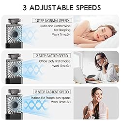 LIGHTDESIRE Handheld Fan with Crystal Stones, Mini