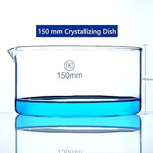 TYBC Professional 150 mm Crystallizing Dish with Mouth Bottle Flat Plate Resistant to high Temperature