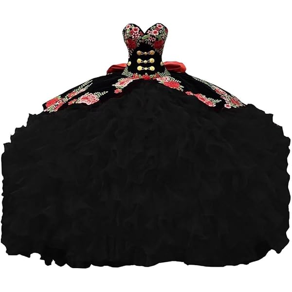 black and red embroidered dress Black & Red Long Sleeve Full Embroidered Palestinian Thobe/Dress (3 pieces) main image 1