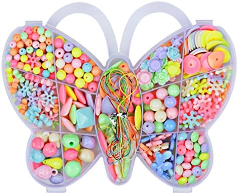 Angielucky Multicolored DIY Bead Set Educational Toys Christmas Gifts in Butterfly Case for Girls