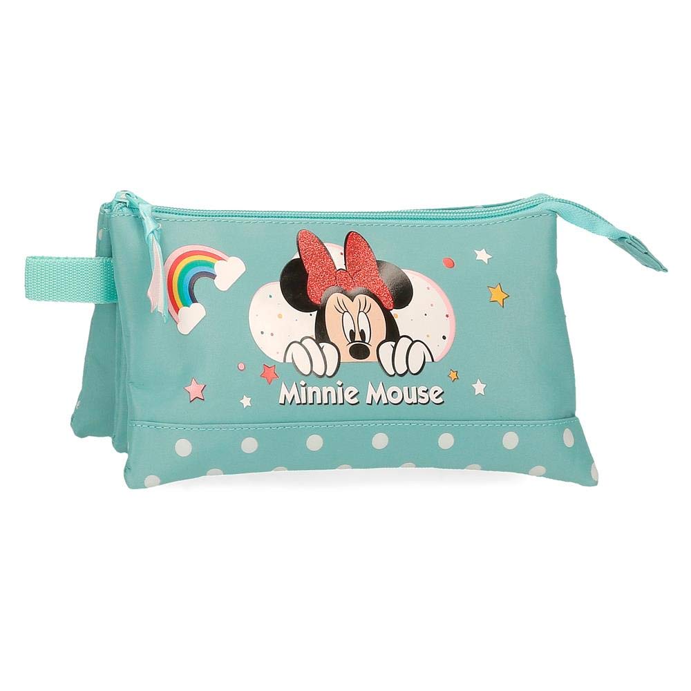 Disney Minnie Rainbow Triple Pencil Case, 22 x 12 x 5 cm