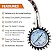 Tire Pressure Gauge - Heavy Duty - Reliable and Accurate Air Pressure Gauge for Car, SUV, Motorcycle, RV, ATV and Truck Tires - 60PSI - by FamilyTool Automotive