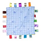 YeahiBaby Baby Infant Teething Blanket Plush Teething Cloths Toys (Blue)