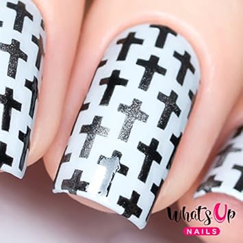 Amazon Com Whats Up Nails Crosses Vinyl Stencils For Halloween