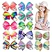 Habibee 15 Pcs 6 Inch Grosgrain Ribbon Toddlers Baby Girls Hair Bows Rainbow Bow Hair Accessories Alligator Hair Clips for Girls