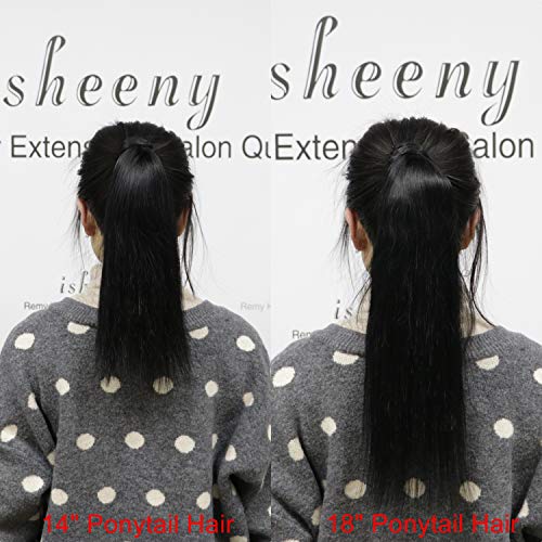 14" Human Ponytail Hair Extensions Remy Human Hair Piece For Women - 1 Piece Hairpiece 60 Grams Wrap Around Ponytail Human Hair Extensions Light Brown #27 Color - Thumbnail 6
