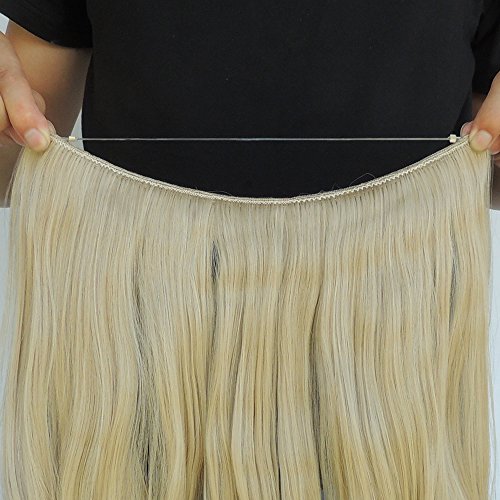 Secret Halo Hair Extensions Flip in Curly Wavy Hair Extension Synthetic Women Hairpieces 20" (Medium Blonde #16/613)