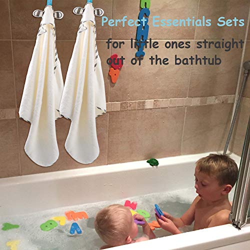 Premium Bamboo Baby Hooded Towel with Baby washcloths by YoulerTex, Ultra Soft and Absorbent Baby Bath Towel, Hypoallergenic Large Hooded Towel for Kids, Newborns, Toddlers (White)