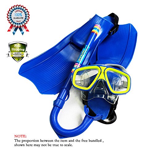 Child Mask Snorkeling Fins Flippers Swimming Swim Diving Gear Kit