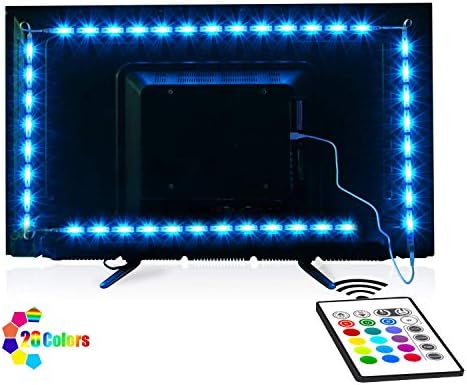 Led Strip Lights 2M/6.6Ft Remote Control TV Backlight Kit USB Bias Monitor Lighting Waterproof 5050 RGB for HDTV, Flat Screen, Desktop PC