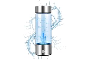 BYSKU Hydrogen Water Bottle, 2024 New Portable Hydrogen Water Ionizer Machine, Hydrogen Water Generator, Hydrogen Rich Water Glass Health Cup for Home Office Travel (Silver)