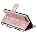 iPhone 7 Plus Wallet Case,A-slim(TM) Sun Pattern Embossed PU Leather Magnetic Flip Cover Card Holders & Hand Strap Wallet Purse Case for iPhone 7 Plus [5.5 Inch] - Rose Gold