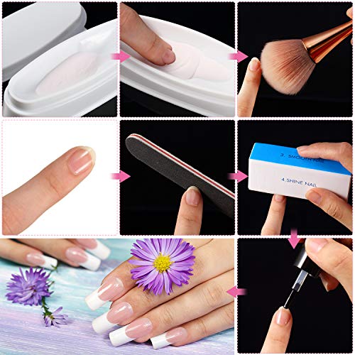6 Pieces Dip Powder Tray Nail Files and Buffer Set, Include French Nail Dipping Powder Container