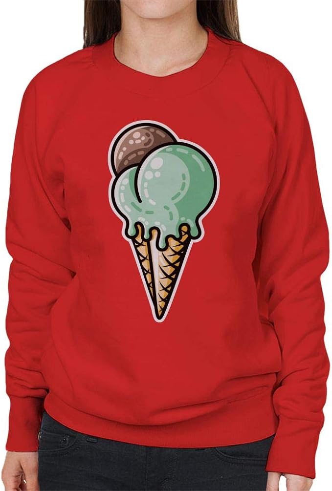 Cloud City 7 Triple Cone Ice Cream Women's Sweatshirt Amazon.co.uk