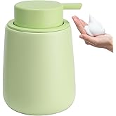TOOZFO Soap Foaming Dispenser Ceramic with Easy-to-Press Pump Hand Foam Dispenser for Shampoo Bathroom Kitchen 12 oz