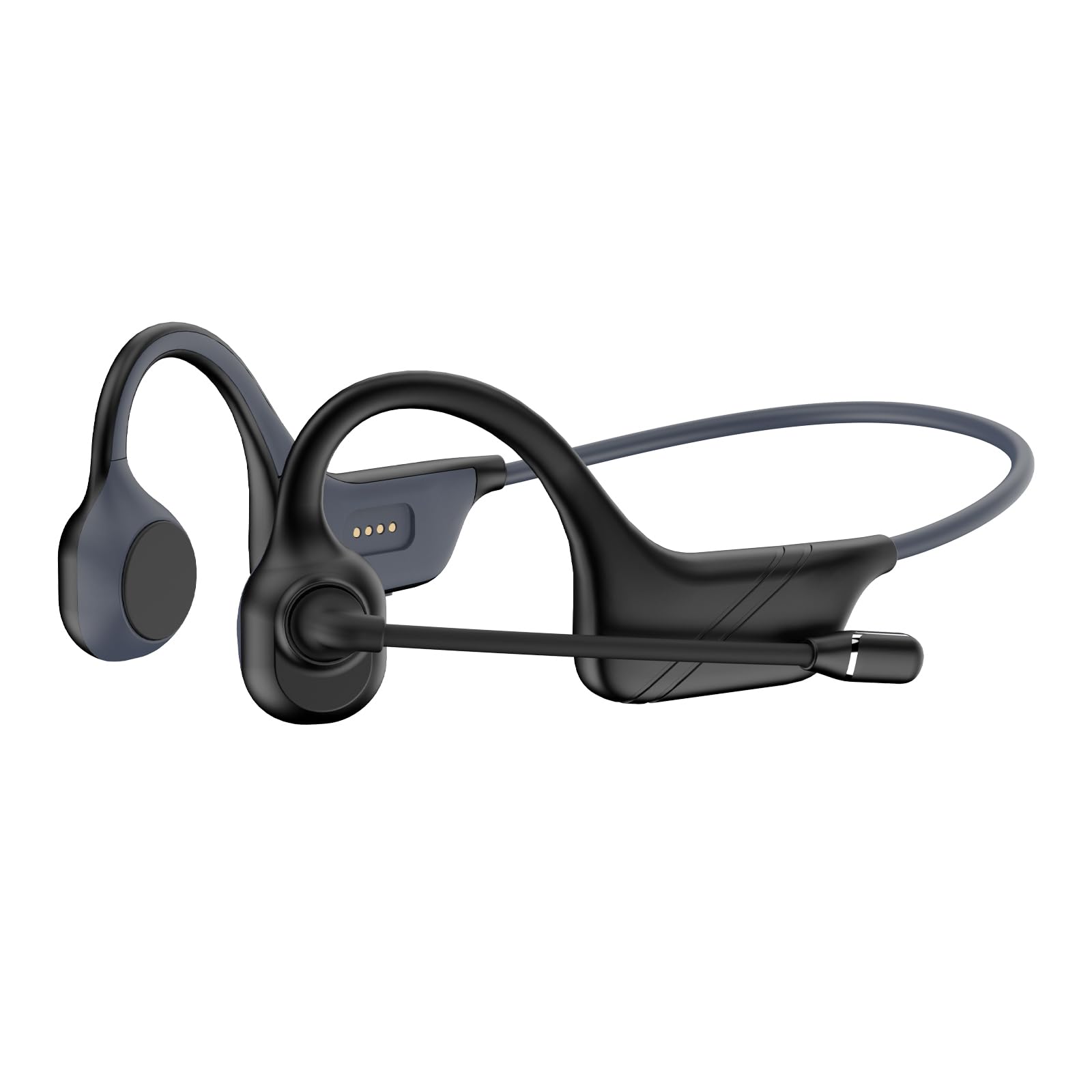 Photo 1 of Bone Conduction Headphones with AI Noise-Canceling Mic, Double-Tap Mute, Bluetooth 5.4 Dual Device, Open-Ear Safe for Truck Drivers, All-Day Comfort & Clear Calls for Work,Meetings,Online Class(black