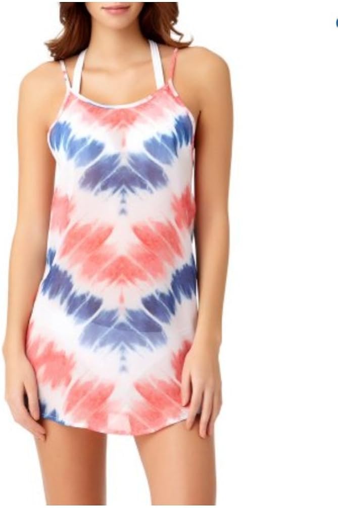 red sheer swim cover up