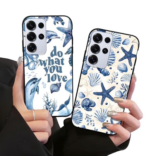 Zrutru 2 Pack Cute Ocean Phone Case for Samsung Galaxy S25 Ultra 5G 6.8",Kawaii Shell Dolphin Starfish Cases Summer Beach Aesthetic Cover,Black Soft TPU Protective Funda for Girls WomenS25 Ultra at Amazon