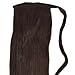 Human Hair Ponytail Extension Wrap 20” 100% Real Remy Premium Grade AAAAA 80 Grams Long Straight Human Hair Silky Soft by Knockout Hair (#02 Dark Brown)