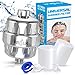 Shower Water Filter Kit- 10 Stage Water Filter + 2 Cartridges + Teflon Tape to Remove Chlorine Fluoride Impurities - Universal Handheld Replaceable Water Softener for Healthy Skin & Baby Bath