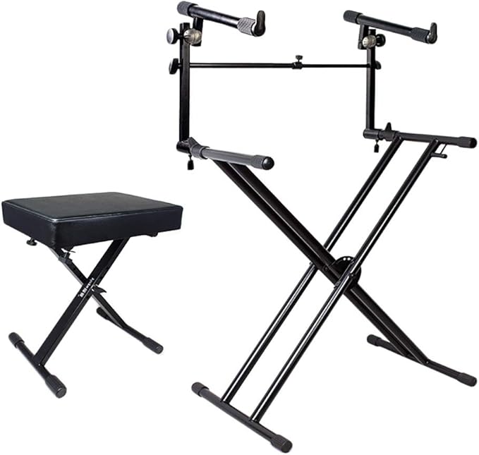 Supporto Tastiera CASCHA X-Frame - Regolabile 39,5-89 Cm, Nero, Fino A 30 Kg, Per Piano Digitale - Foto 10