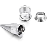 TBOSEN 3 in 1 Stainless Steel Screw Fit Interchangeable Taper and Tunnels Single Size Ear Stretching Piercing Stretcher Expander 14G-00G