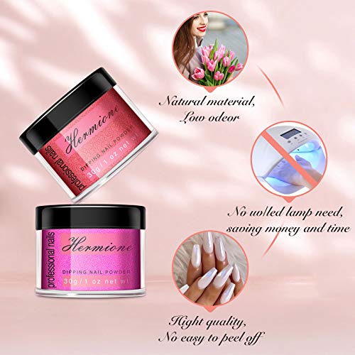 Nail Dipping Powder - 1.05oz x 4 Colors Large Capacity Dip Powder Set for French Manicure Nail Art