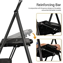 ALPURLAD Step Ladder 600lbs Extra Large & Wide 2