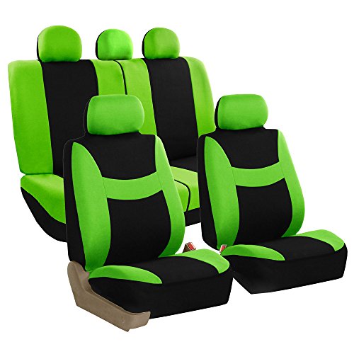 FH Group FH-FB030115-SEAT Light & Breezy Green/Black Cloth Seat Cover Set Airbag & Split Ready- Fit Most Car, Truck, SUV, or Van - Thumbnail 5