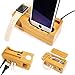 ZeroElec Charging Station and Dock 15W 3A 3-Port USB Bamboo Wood Charging Stand Compatible with Apple Watch 3/2/1 and All iPhones