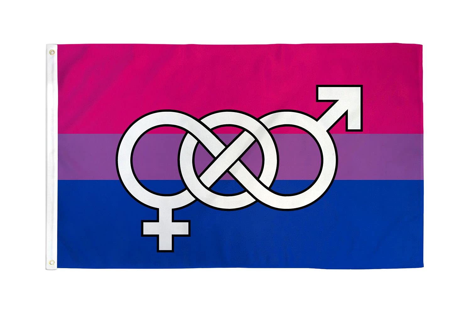 AZ FLAG - Bisexual Symbol Flag - 3x5 Ft - 100D Polyester Bi-Pride Lgbt Banner with Two Metal Grommets - Fade Resistant - Vivid Colors - 3' x 5' Feet - 150x90 Cm