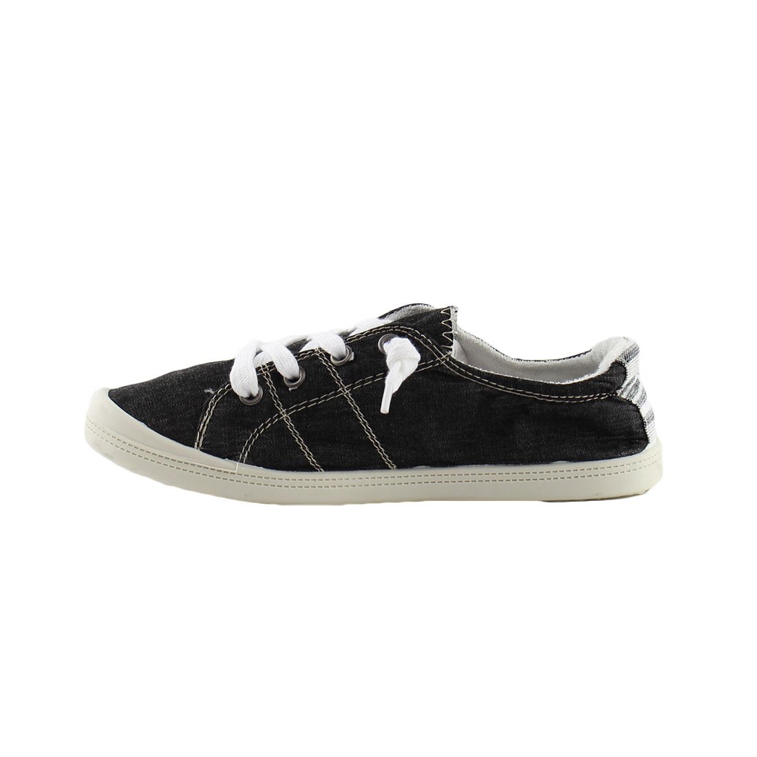 Forever FQ76 Women's Lace Up White Sole Casual Street Sneakers, Color:Black, Size:7 - Image 3