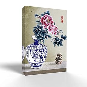 wall26 Canvas Wall Art Blue and White Porcelain...