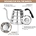 OPUX Pour Over Coffee Kettle with Gooseneck | Stainless Steel Coffee Tea Kettle with Thermometer 40 oz, Stovetop Induction Goose Necked Kettle Slow Pour Drip Spout (1.2 Liter, 40 fl oz) Silver