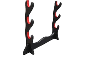 3 Layer Red Padded Protect Japanese Samurai Sword Katana Wakizashi Tanto Stand Holder Display Support for All Swords