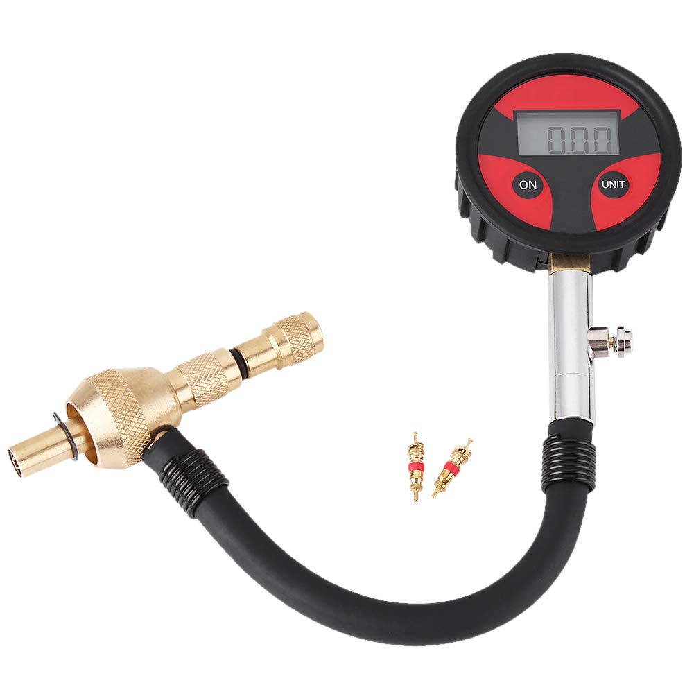 Tire Pressure Gauge, Car Auto Motorcycle Bike Truck Tire LCD Digital Pressure Gauge with Tire Core