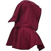 BLESSUME Medieval Cowl Hat Cross Necklace Wicca Pagan Hood Cosplay Accessory