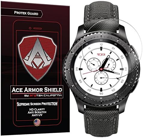 Ace Armor Shield ProTek Guard (2 PACK) Screen Protector for the Samsung Gear S3 Tumi with free lifetime Replacement warranty
