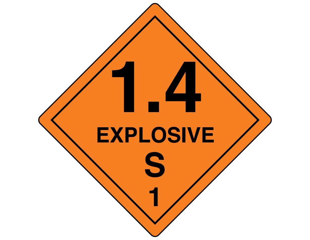 1.4 Explosive S 1 DOT Safety Label Decal, 4x4 in. 10Pack Vinyl for