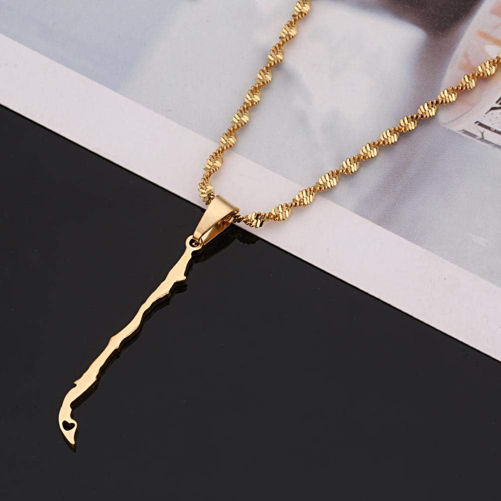 Stainless Steel Chile Map Pendant Necklaces Republic Of Chilean Map