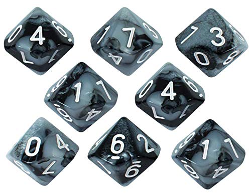 Paladin Roleplaying Grey and Black Dice - 8 D10 set - 'Claws Of Darkness' โ image 1