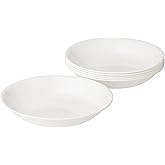 Corelle Vitrelle 6-Piece Bowl Set Triple Layer Glass and Chip Resistant, 20-Oz Lightweight Round Bowls, Winter Frost White