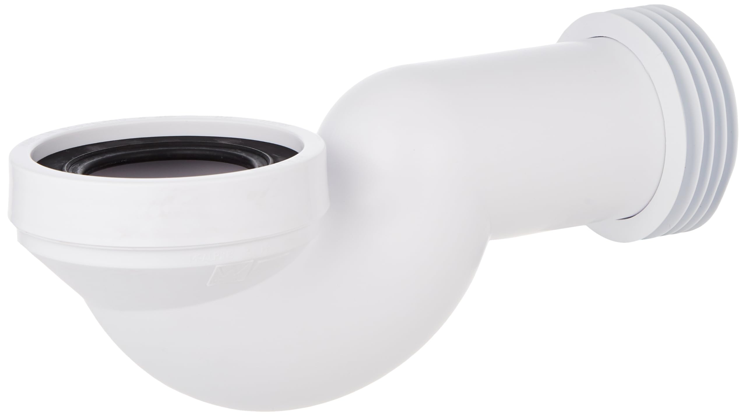 McAlpine CONQ 4"/110mm 90 Degree Space Saving Bend Adjustable Length Rigid WC Connector, White