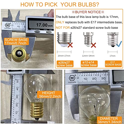 Lava Lamp Bulb 25 Watt, E17 Intermediate Base 6 Packs The Lava Original