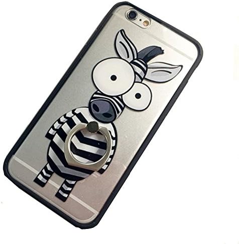 Finger Ring Stand case, LODOICEA Elephant Zebra Prints Ultra Thin Phone Case Cover With 360 Rotating Back Ring Grip Holder kickstand(Zebra iPhone 6/6S)