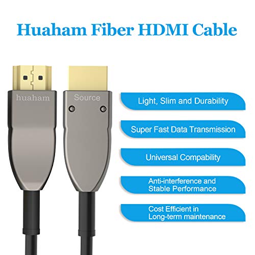 High-Speed Fiber Optic HDMI Cable (18Gbps-4K@60Hz), Active Optical HDMI Cable, Supports HDR10, ARC, HDCP2.2, 3D, Dolby Vision, Subsampling 4:4:4/4:2:2/4:2:0 (33ft)