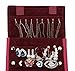 WODISON Luxury Portable Velvet Travel Jewelry Roll up Organizer Bag Case