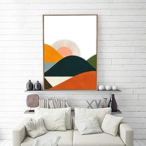 Framed Home Artwork Simple Style Sunset for Living Room Bedroom