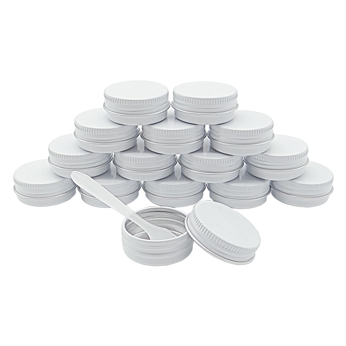 Wopanxye 15 Pack 15g Travel Size Aluminum Tins, 15ml White Metal Tin Cans 1/2 oz Containers with Screw Lid for Makeup Samples, Nails, Lip Gloss Balm, Salve, Slime, Spices, Candy, Paints, Candle, Tea