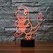 3D Illusion LED Night Light,7 Colors Gradual Changing Touch Switch USB Table Lamp for Holiday Gifts or Home Decorations (Fire Dragon)